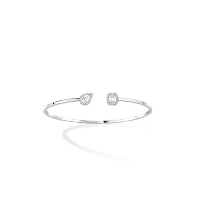 MESSIKA JONC FLEX TOI & MOI MY TWIN 0,15CT X2 JBRACELET DIAMANT OR BLANC 07222-WG